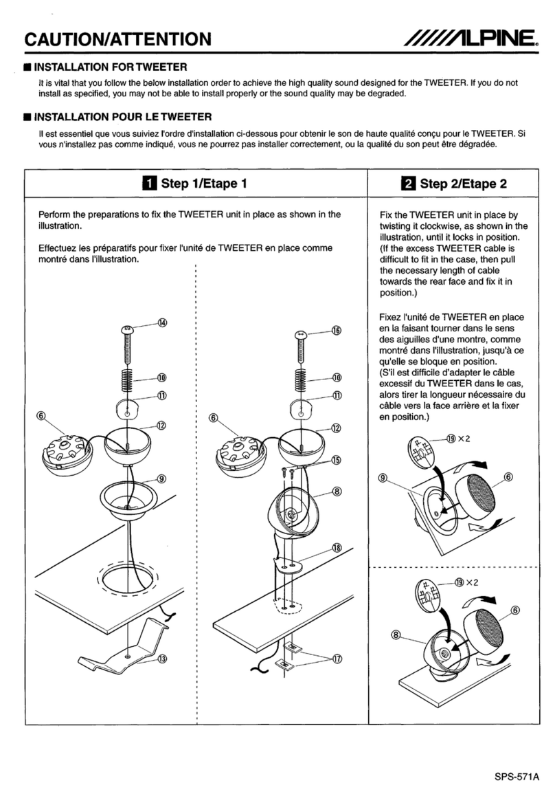 Alpine SPS-571A - Type-S Car Speaker installation instructions