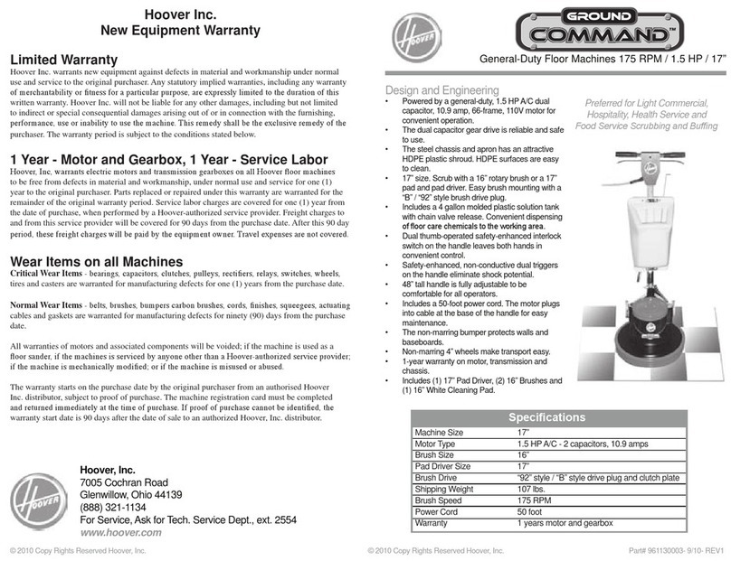 Hoover CH83005 User manual
