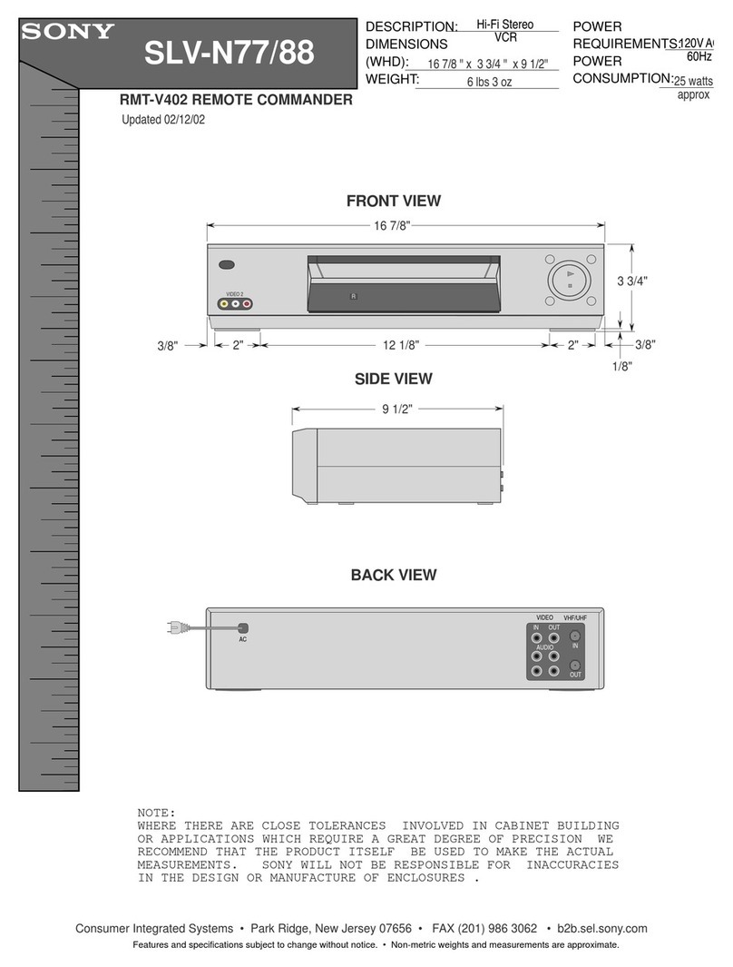 Sony SLV-N77 - Video Cassette Recorder User guide