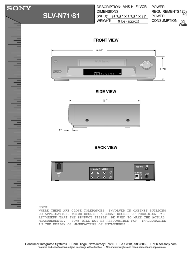 Sony SLV-N71 - Video Cassette Recorder User guide