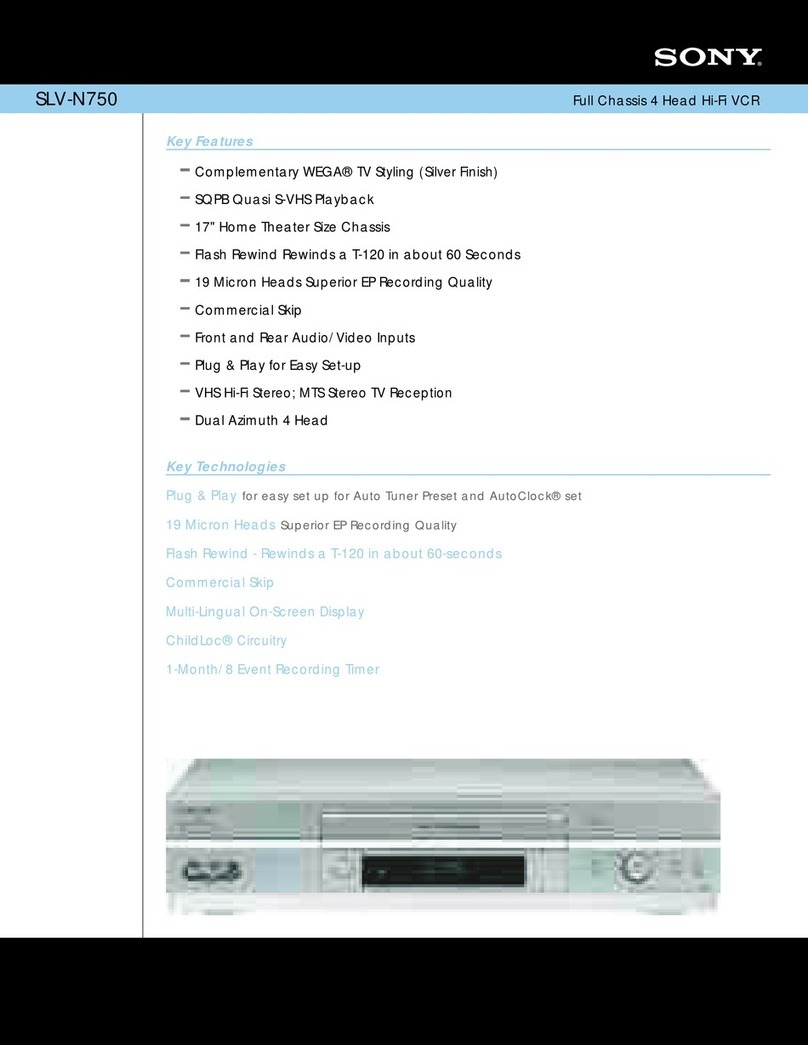 Sony SLV-N750 - Video Cassette Recorder User manual