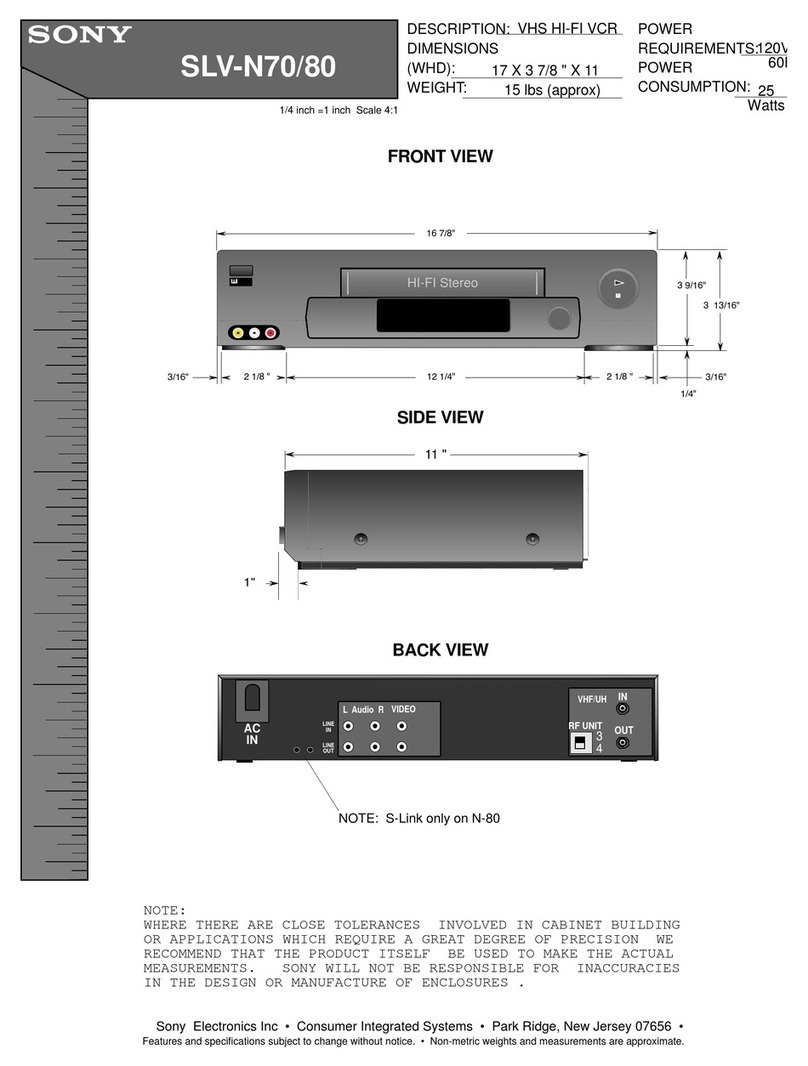Sony SLV-N70 - Video Cassette Recorder User guide