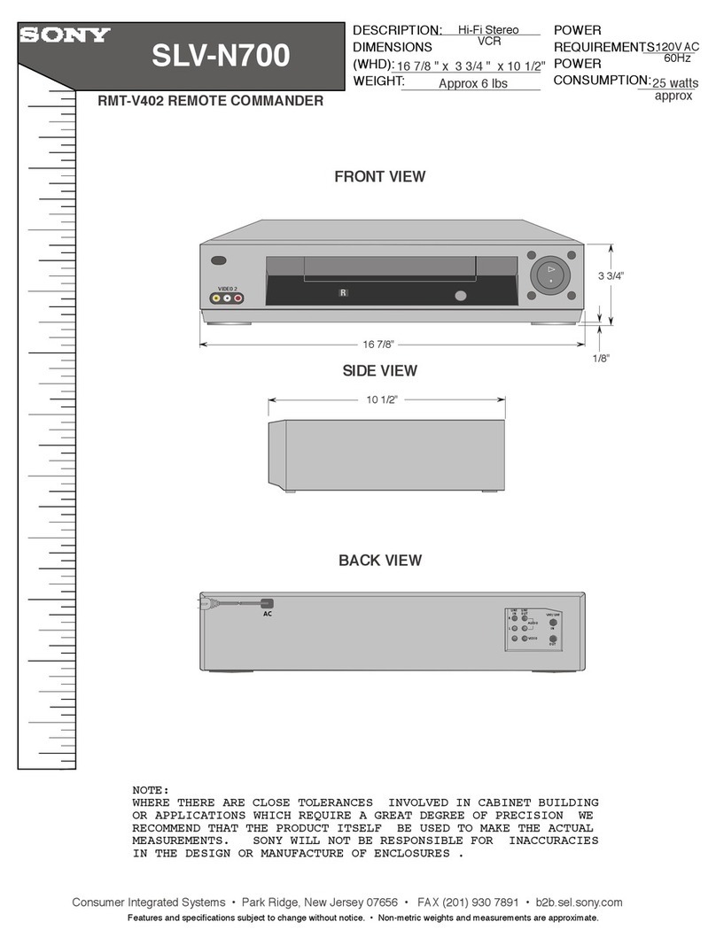 Sony SLV-N700 - Video Cassette Recorder User guide
