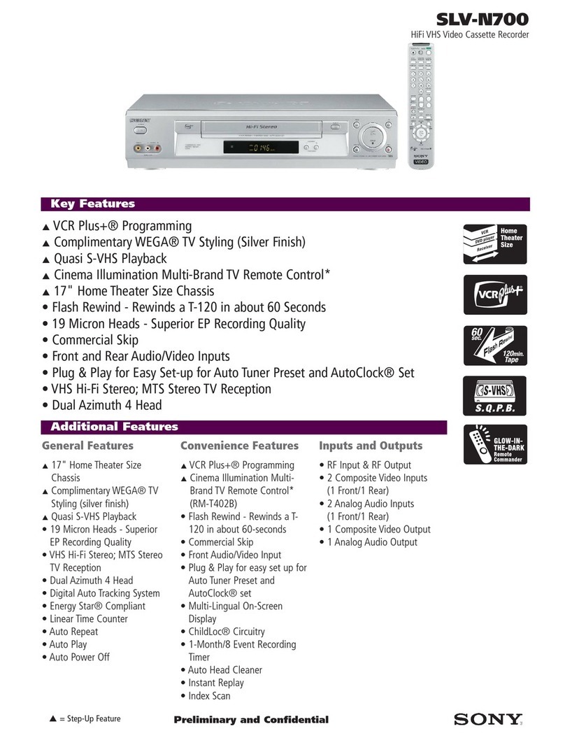 Sony SLV-N700 - Video Cassette Recorder User manual