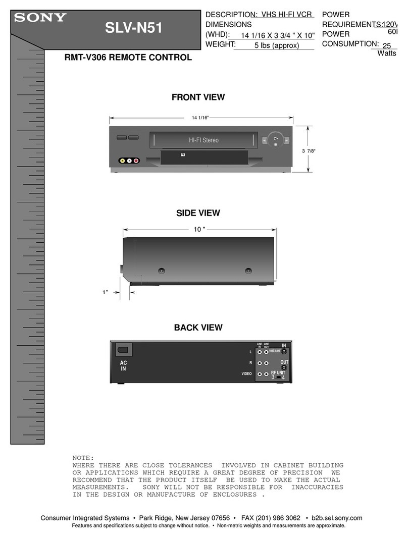 Sony SLV-N51 - Video Cassette Recorder User guide