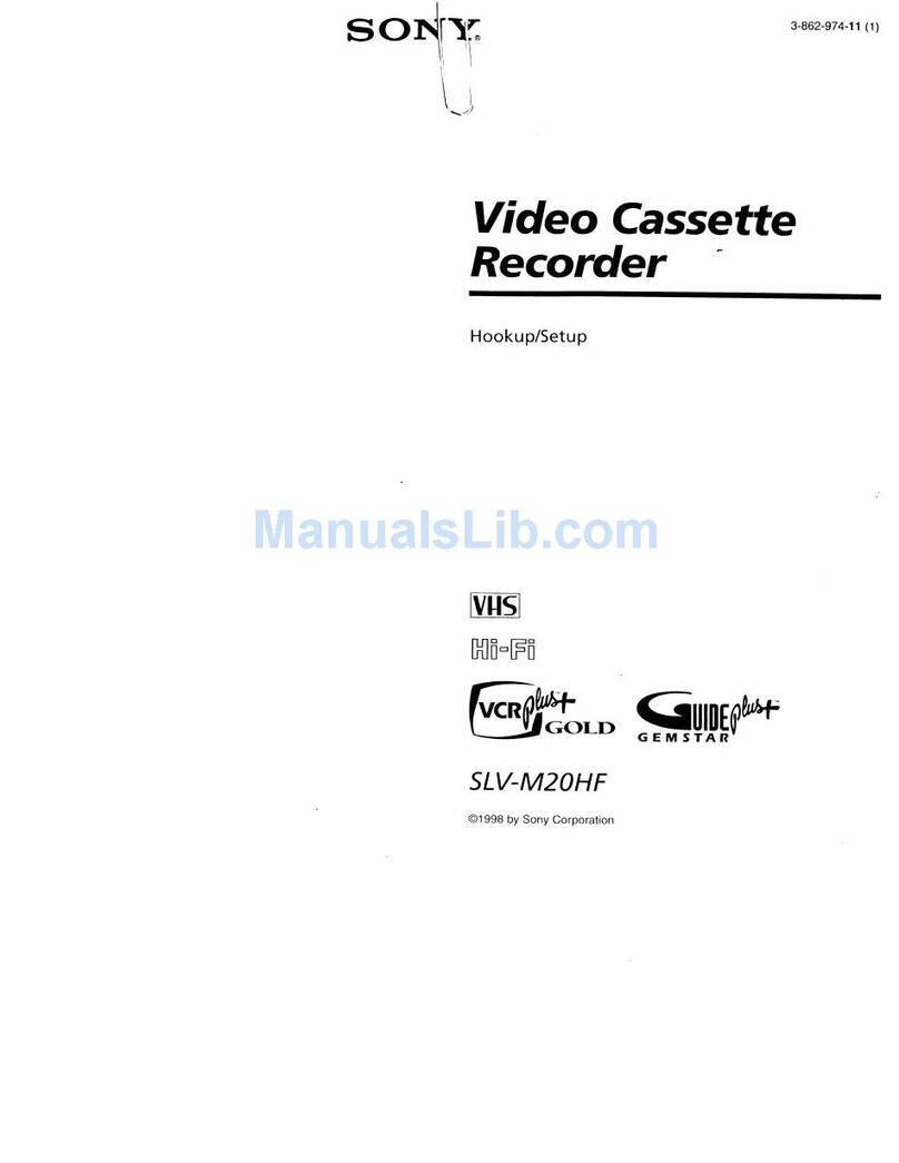 Sony SLV-M20HF - Video Cassette Recorder Hookups and settings