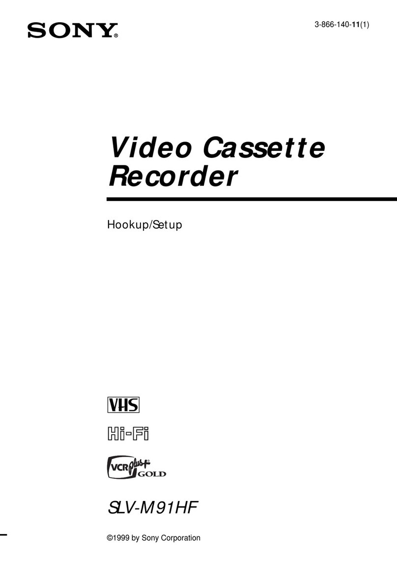 Sony SLV-M91HF - Video Cassette Recorder Manual