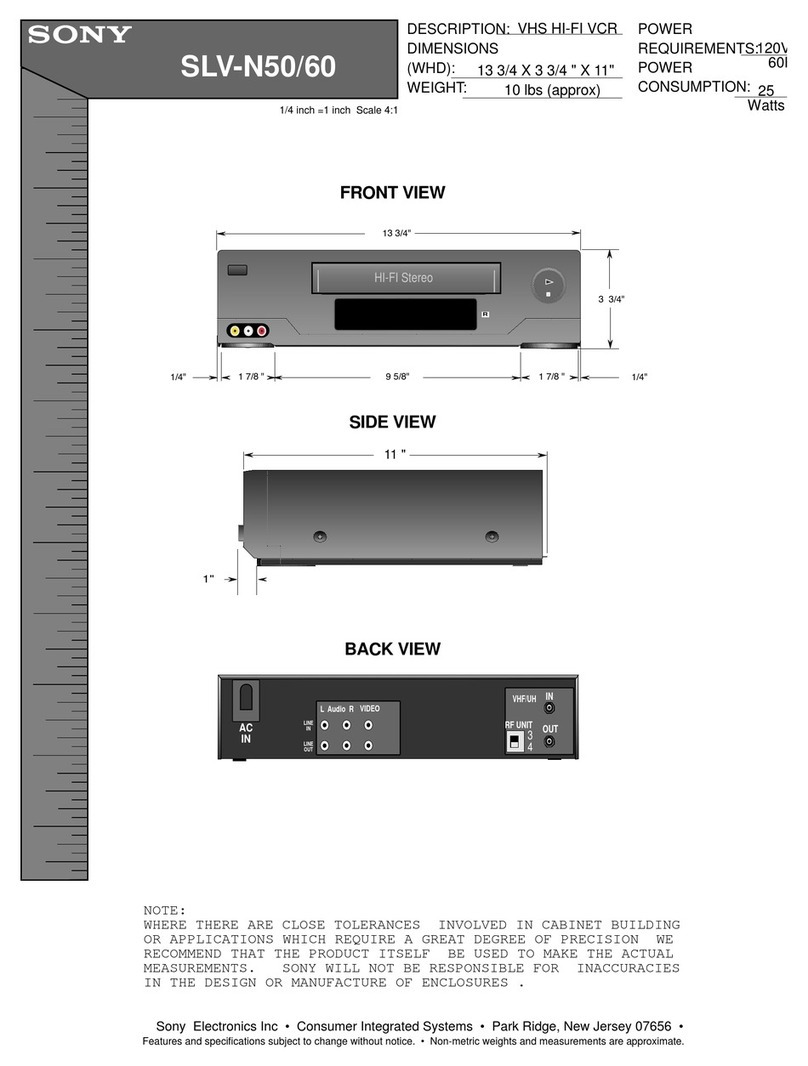 Sony SLV-N50 - Video Cassette Recorder User guide Sony SLV-N50 - Video Cassette Recorder User guide