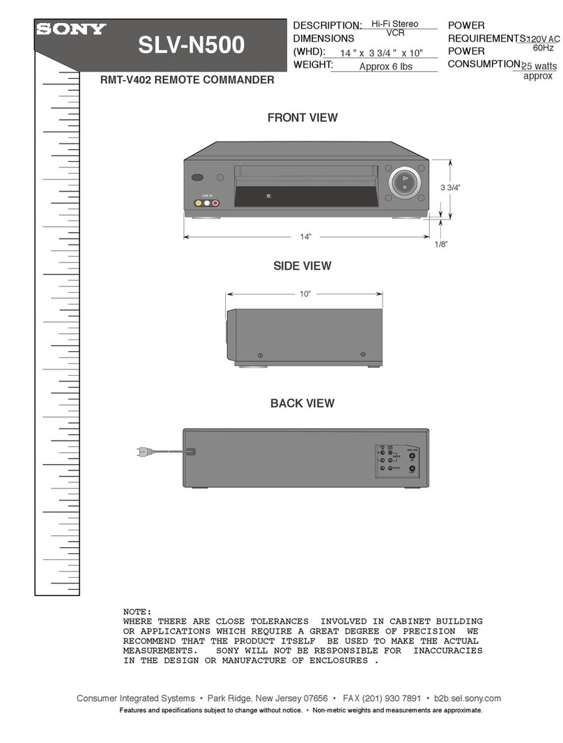 Sony SLV-N500 - Video Cassette Recorder User guide