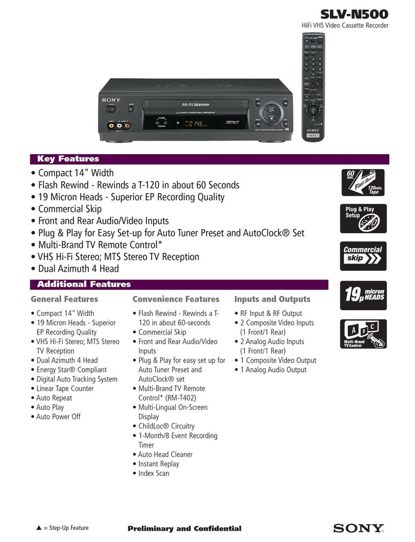 Sony SLV-N500 - Video Cassette Recorder User manual