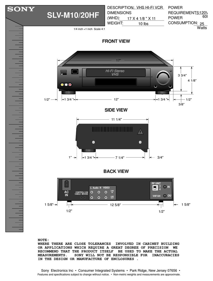 Sony SLV-M20HF - Video Cassette Recorder User guide