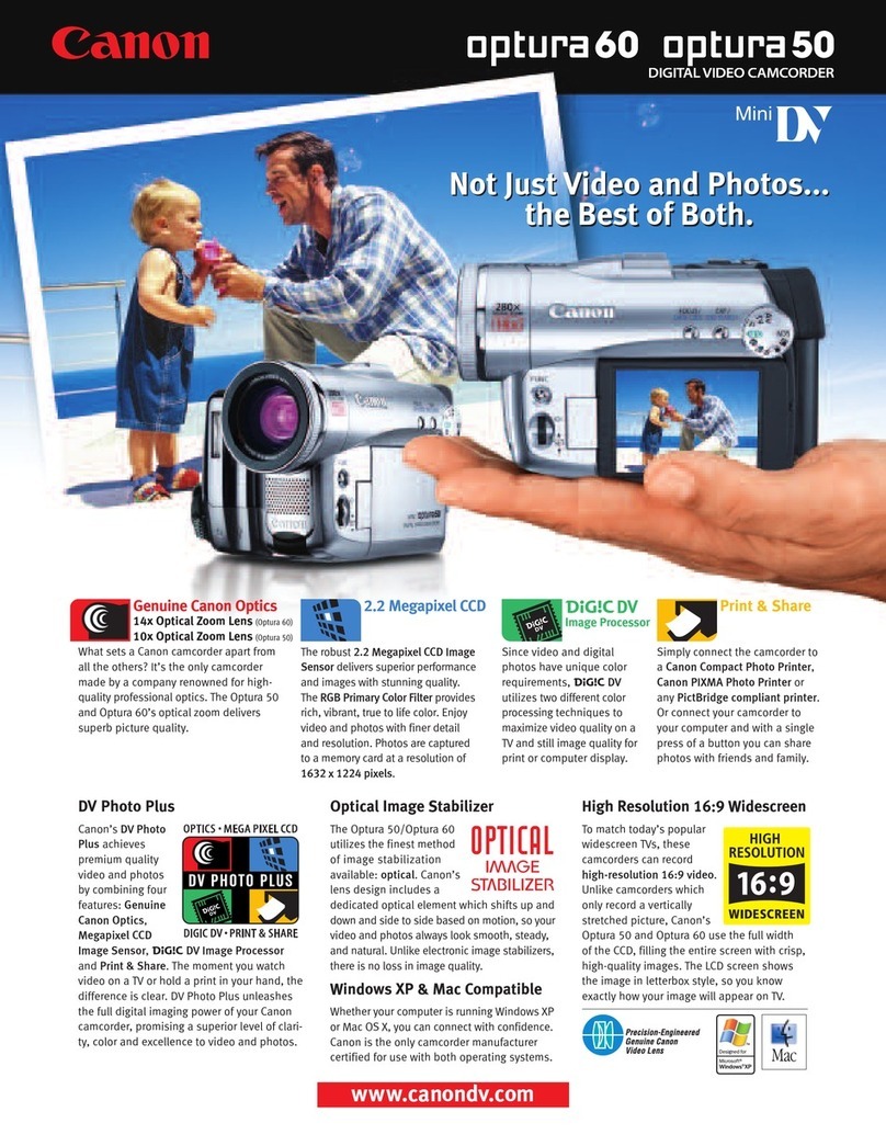 Canon 0329B001 - Optura 60 Camcorder User manual