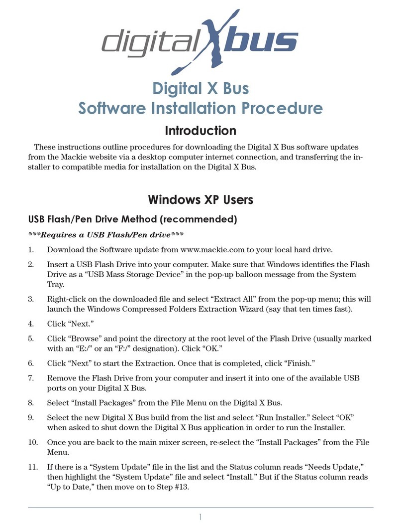 Mackie DIGITAL XBUS - SOFTWARE Installation