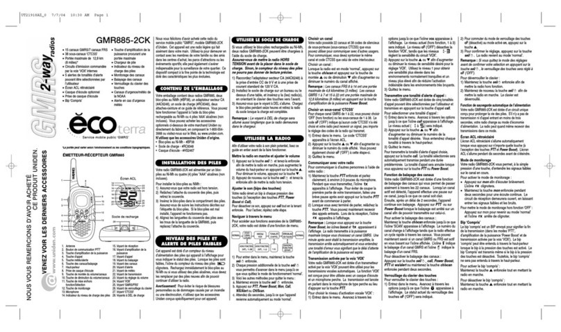Uniden GMR885-2CK owner's manual