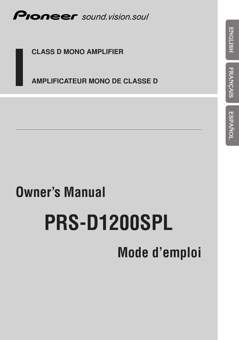 Pioneer PRS-D1200SPL - Premier Amplifier User manual