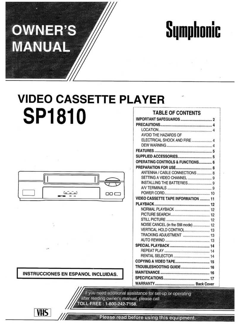Symphonic SP1810 User manual Symphonic SP1810 User manual