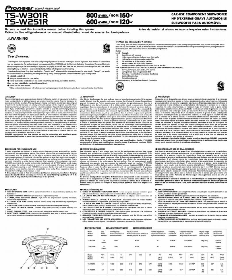 Pioneer TS-W251R instruction manual