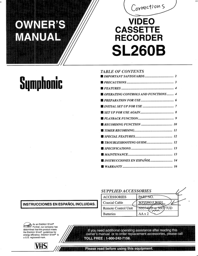 Symphonic SL260B User manual Symphonic SL260B User manual