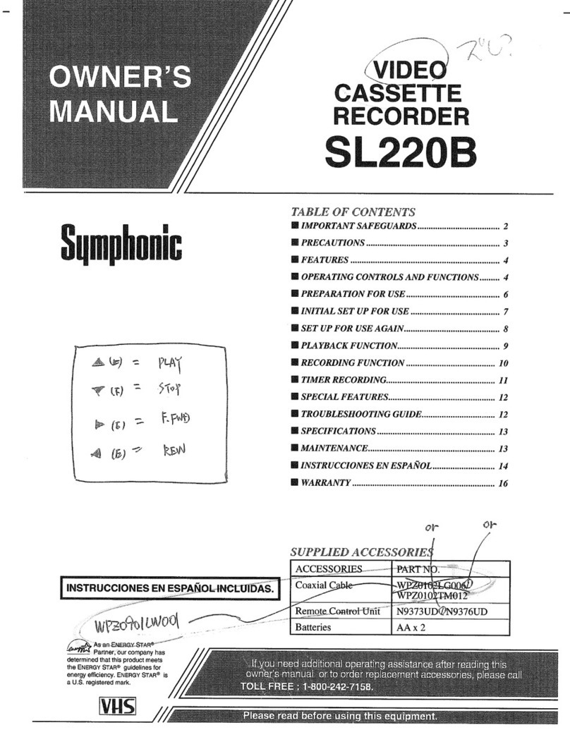Symphonic SL220B User manual