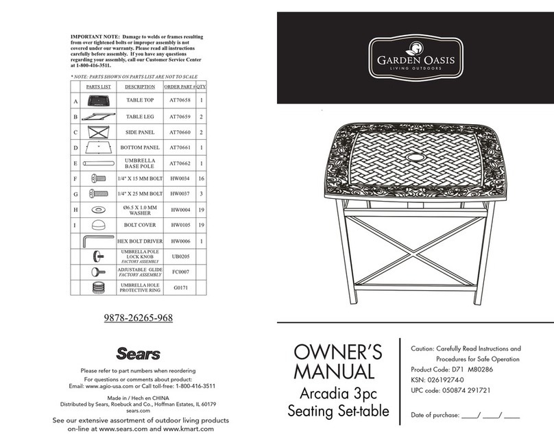Garden Oasis 9878-26265-968 owner's manual Garden Oasis 9878-26265-968 owner's manual