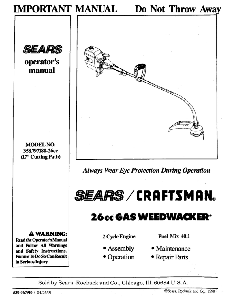 Craftsman WEEDWACKER 358.797180 Operator's manual