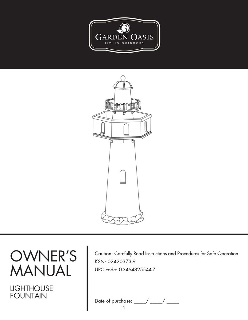 Garden Oasis LIGHTHOUSE FOUNTAIN owner's manual Garden Oasis LIGHTHOUSE FOUNTAIN owner's manual