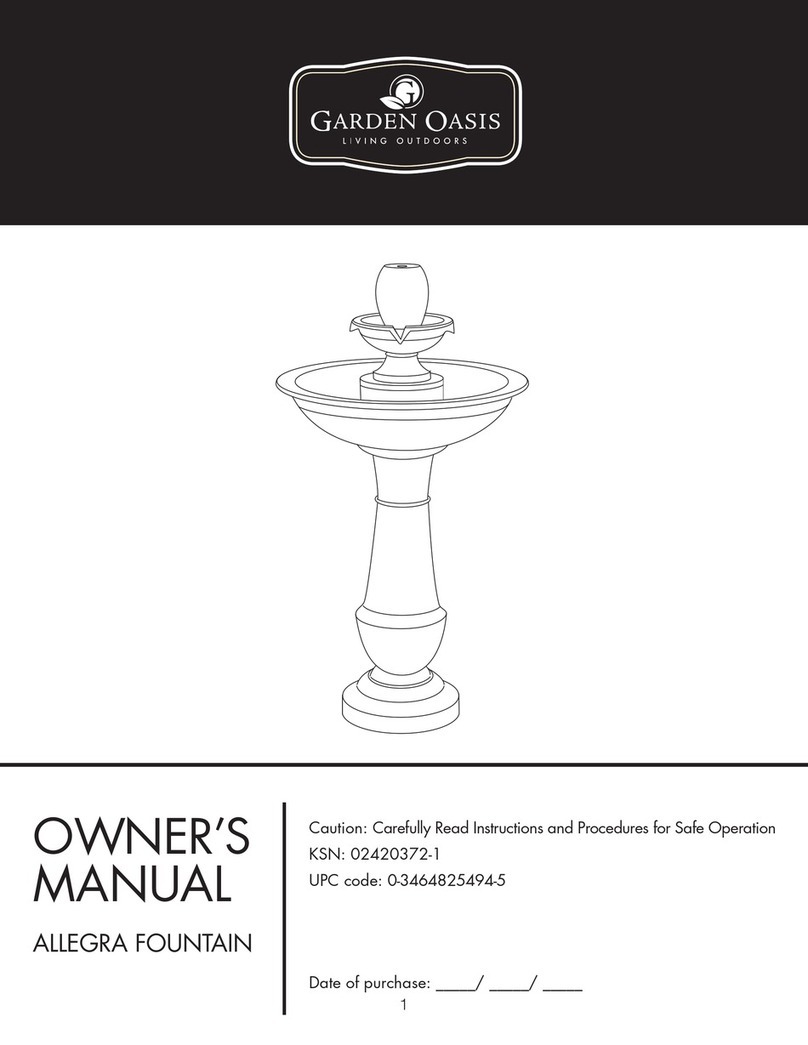 Garden Oasis ALLEGRA FOUNTAIN User manual