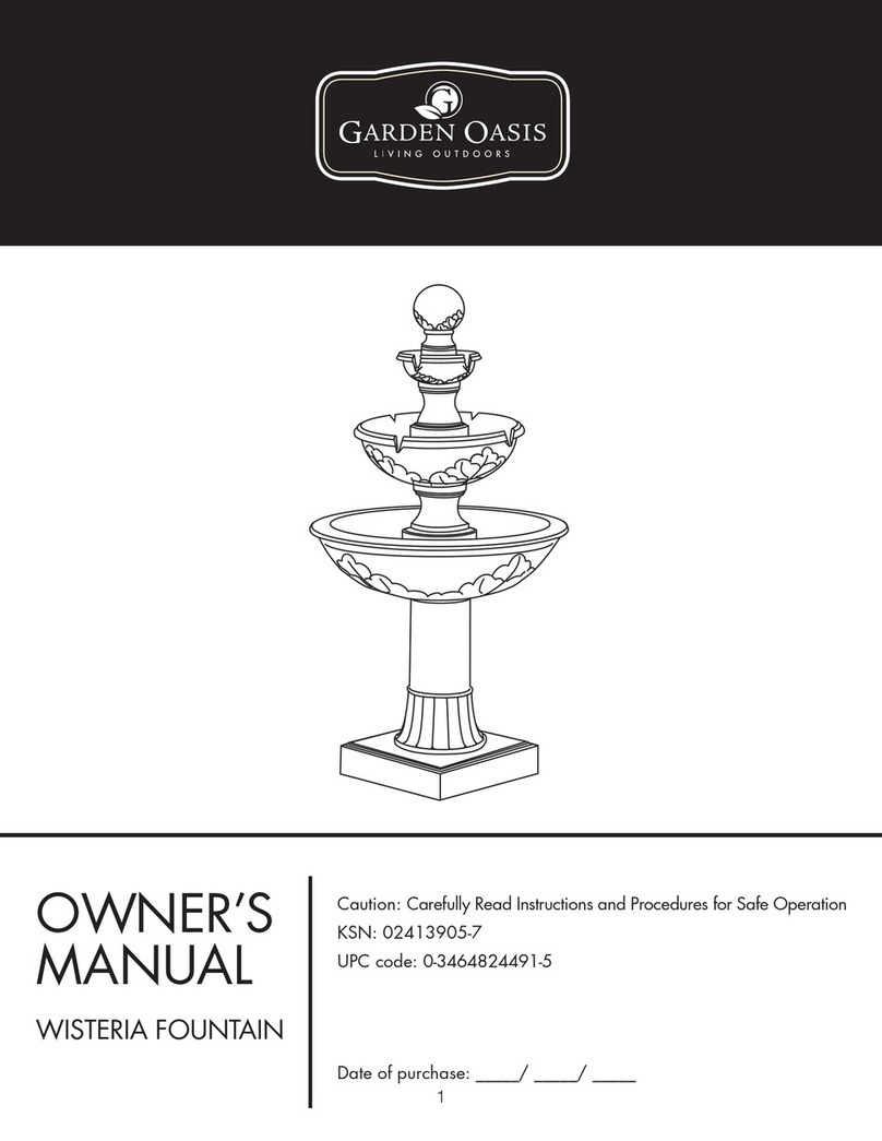 Garden Oasis WISTERIA FOUNTAIN owner's manual Garden Oasis WISTERIA FOUNTAIN owner's manual