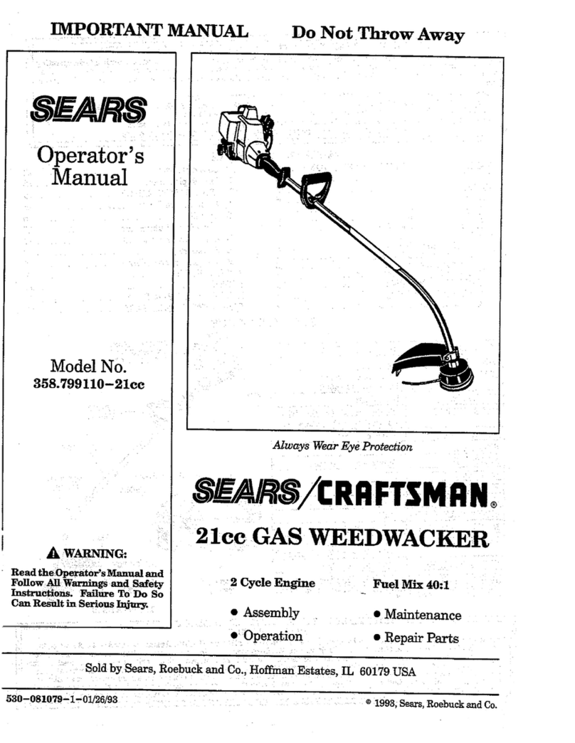 Craftsman WEEDWACKER 358.799110 Operator's manual