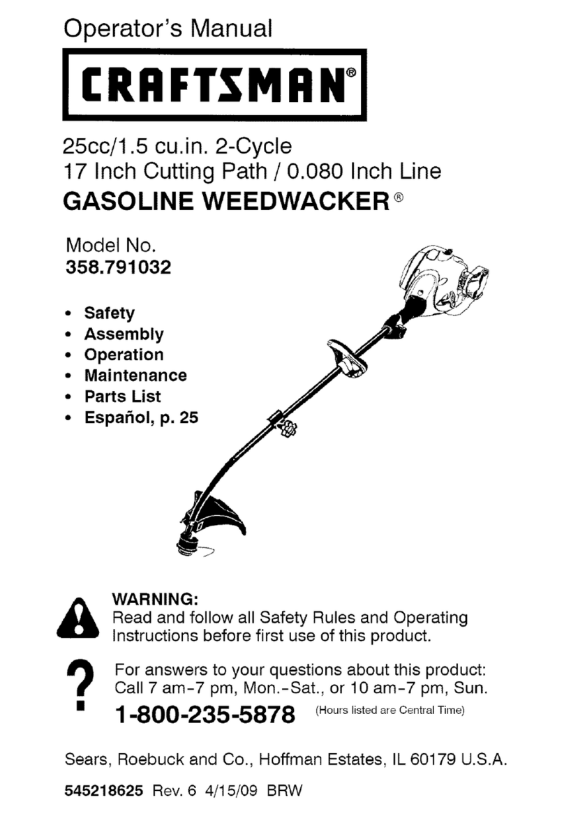 Craftsman WEEDWACKER 358.791032 User manual