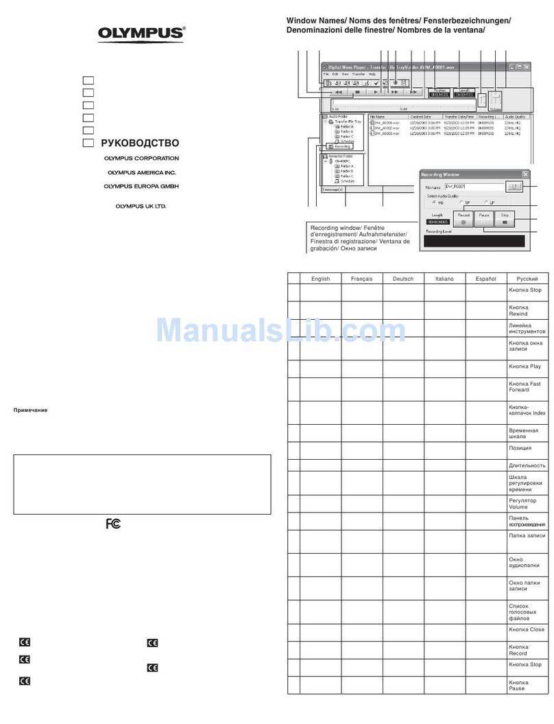 Olympus Digital Wave Player VN-120PC User manual