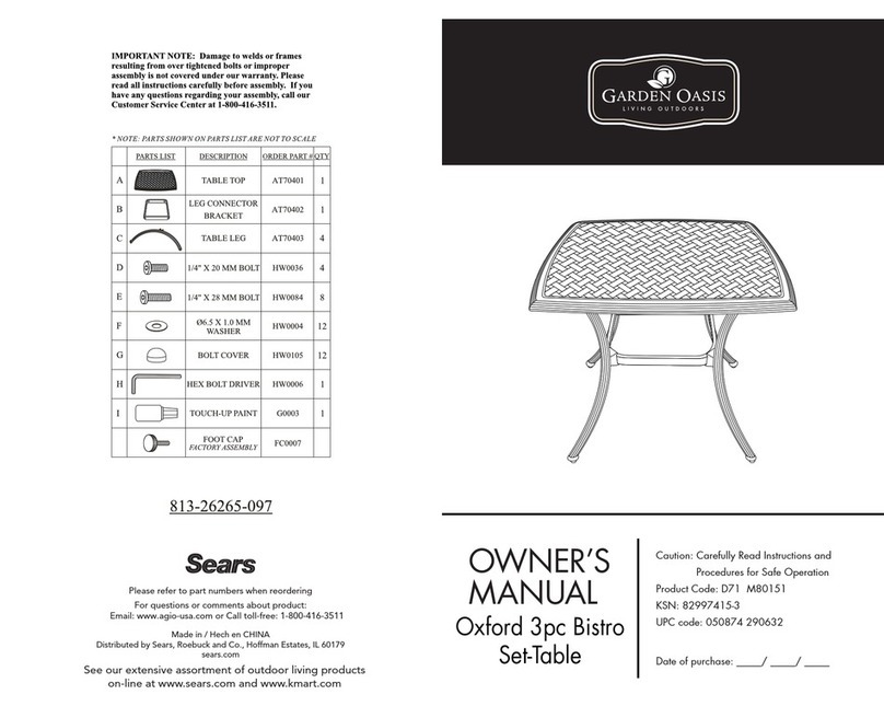 Garden Oasis 813-26265-097 User manual