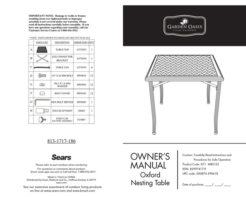 Garden Oasis 813-1717-186 owner's manual