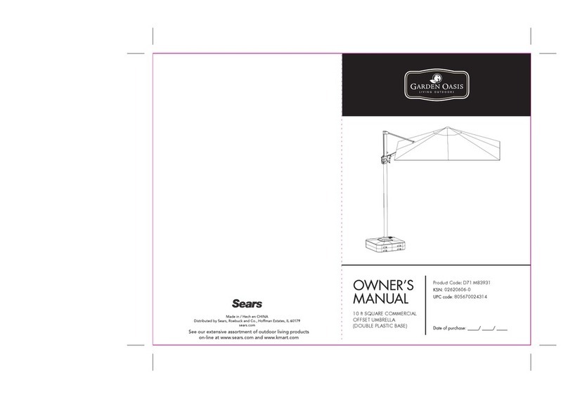 Garden Oasis 10 ft SQUARE COMMERCIAL OFFSET UMBRELLA User manual