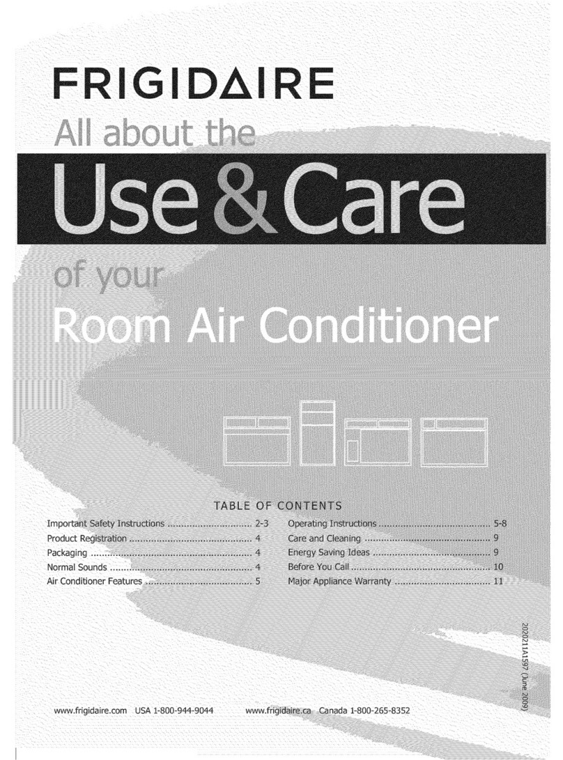 Frigidaire CRA054XT711 use & care