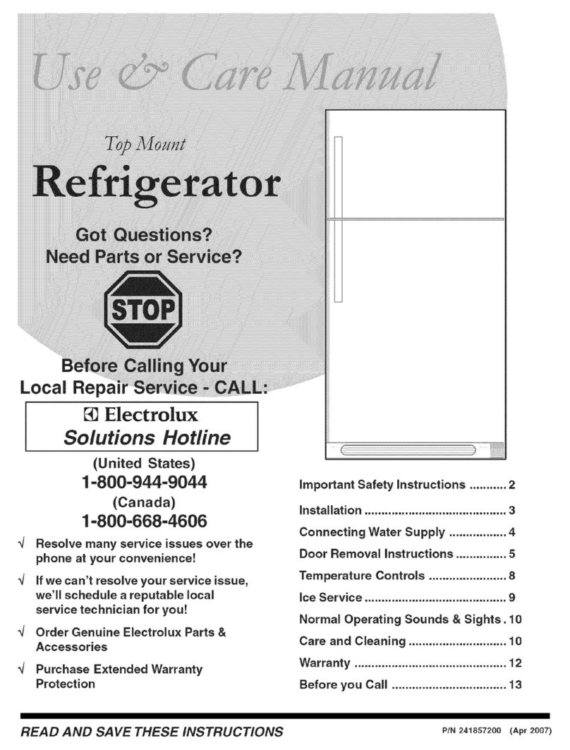 Frigidaire GLRT212IDWF User manual