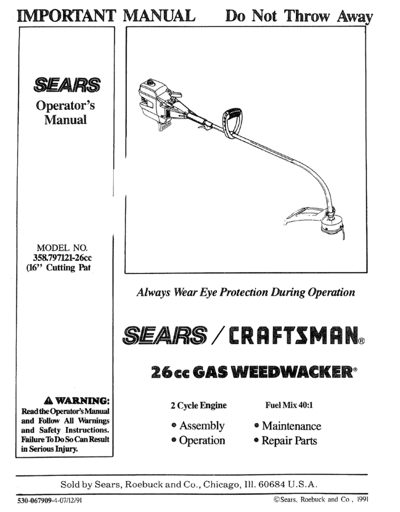 Craftsman WEEDWACKER 358.797121 User manual