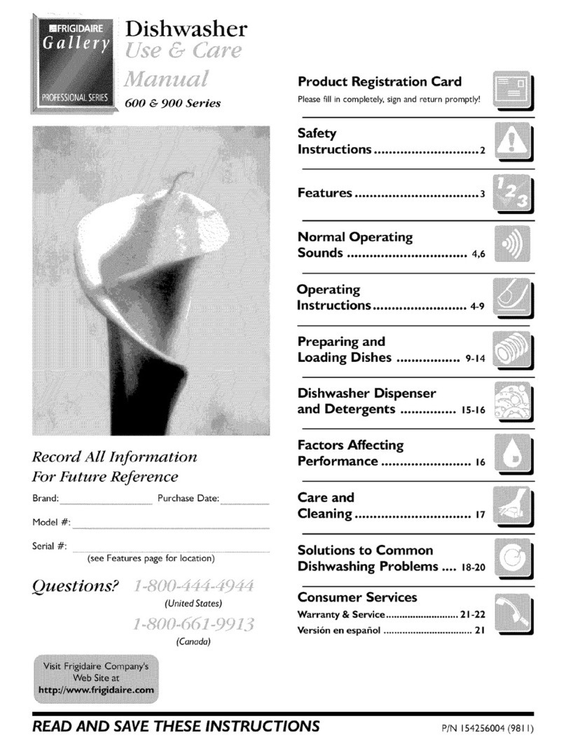 Frigidaire Gallery 600 Series User manual