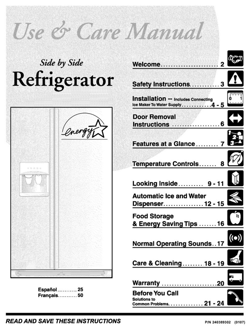 Frigidaire FRS23R4AW3 User manual Frigidaire FRS23R4AW3 User manual