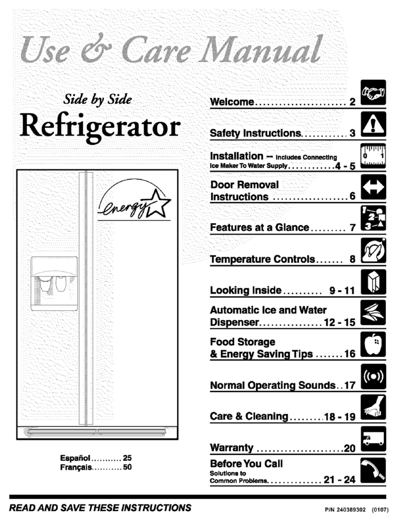 Frigidaire FRS23KF7AW2 User manual Frigidaire FRS23KF7AW2 User manual