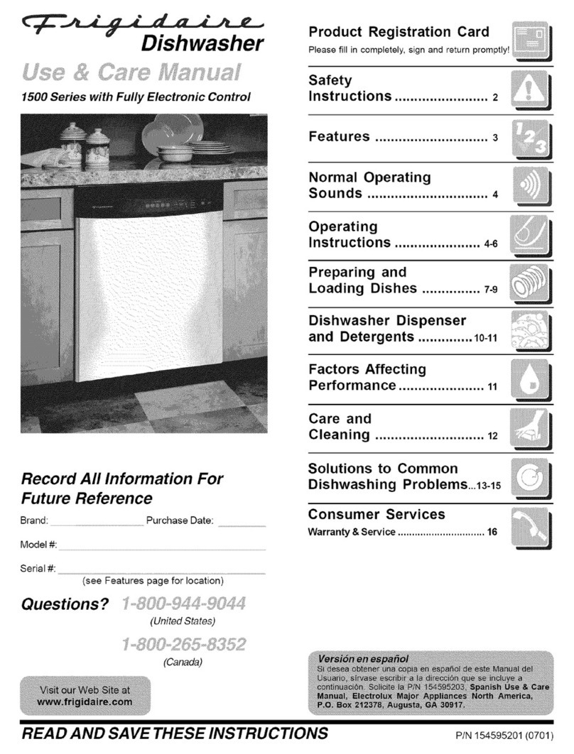 Frigidaire 1500 Series User manual