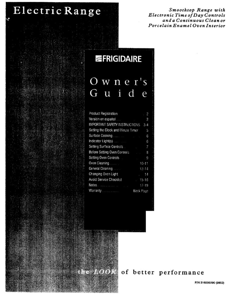 Frigidaire FEF336WHSB User manual Frigidaire FEF336WHSB User manual