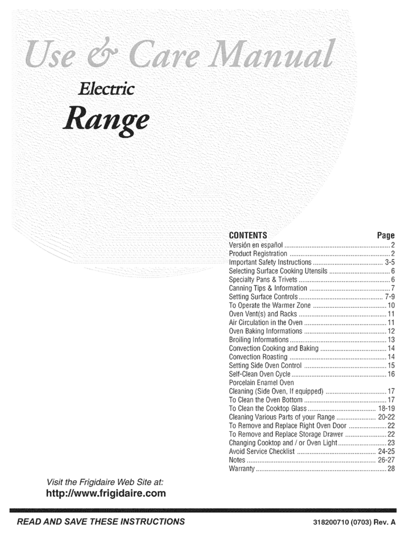 Frigidaire FEF402BWG User manual