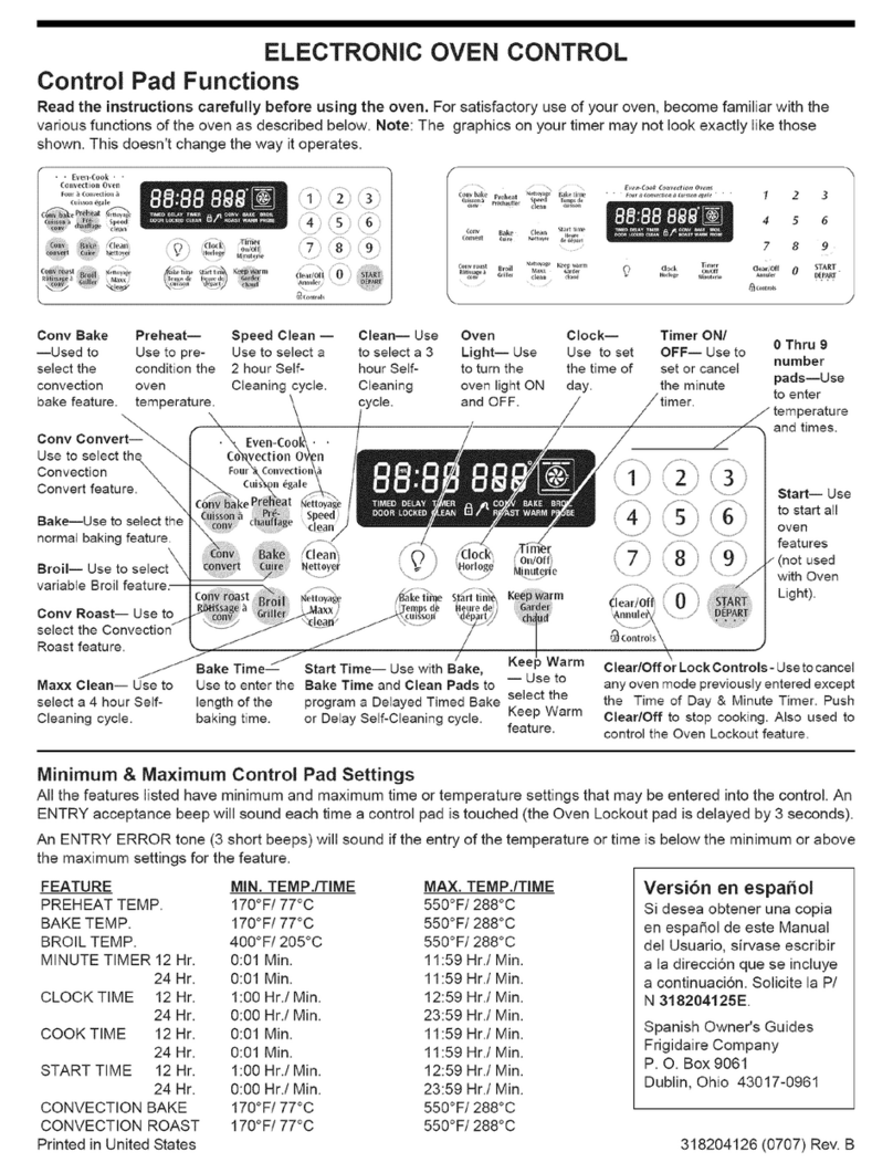Frigidaire CGLES389FB5 Use and maintenance manual