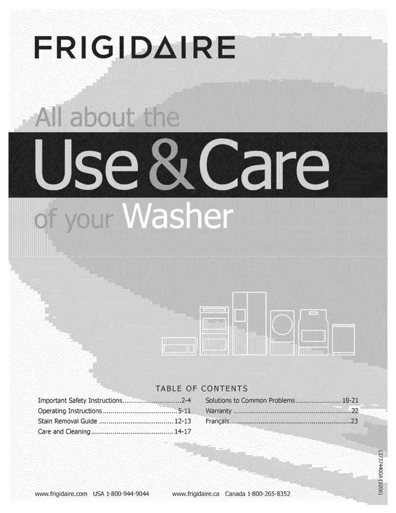 Frigidaire FRFW3700LW0 Owner's manual Frigidaire FRFW3700LW0 Owner's manual