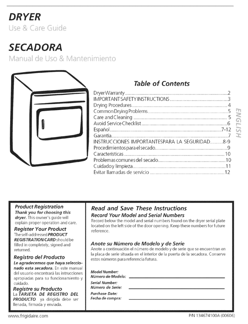 Frigidaire FEQ1452HS0 Use & care guide
