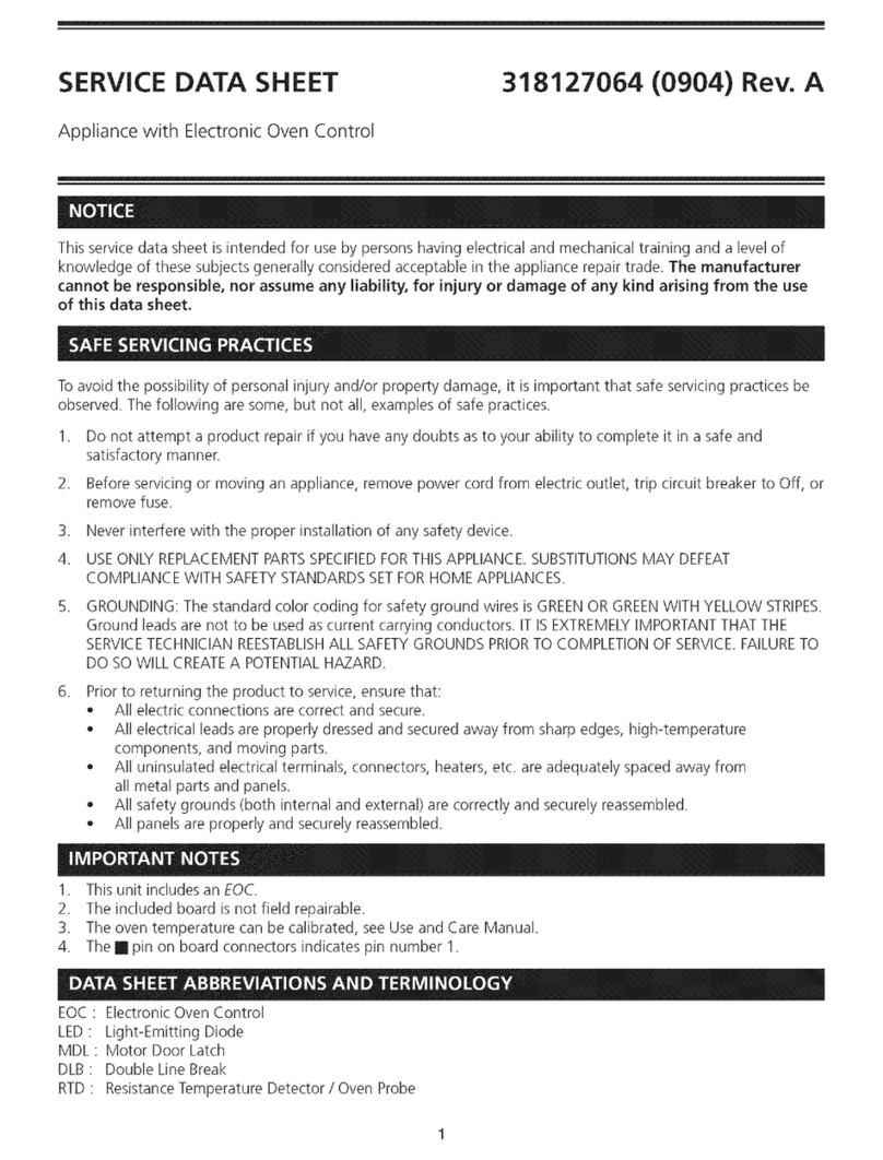 Frigidaire FGGS3045KWB Service User guide