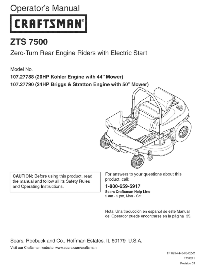 Craftsman ZTS 7500 Operator's manual
