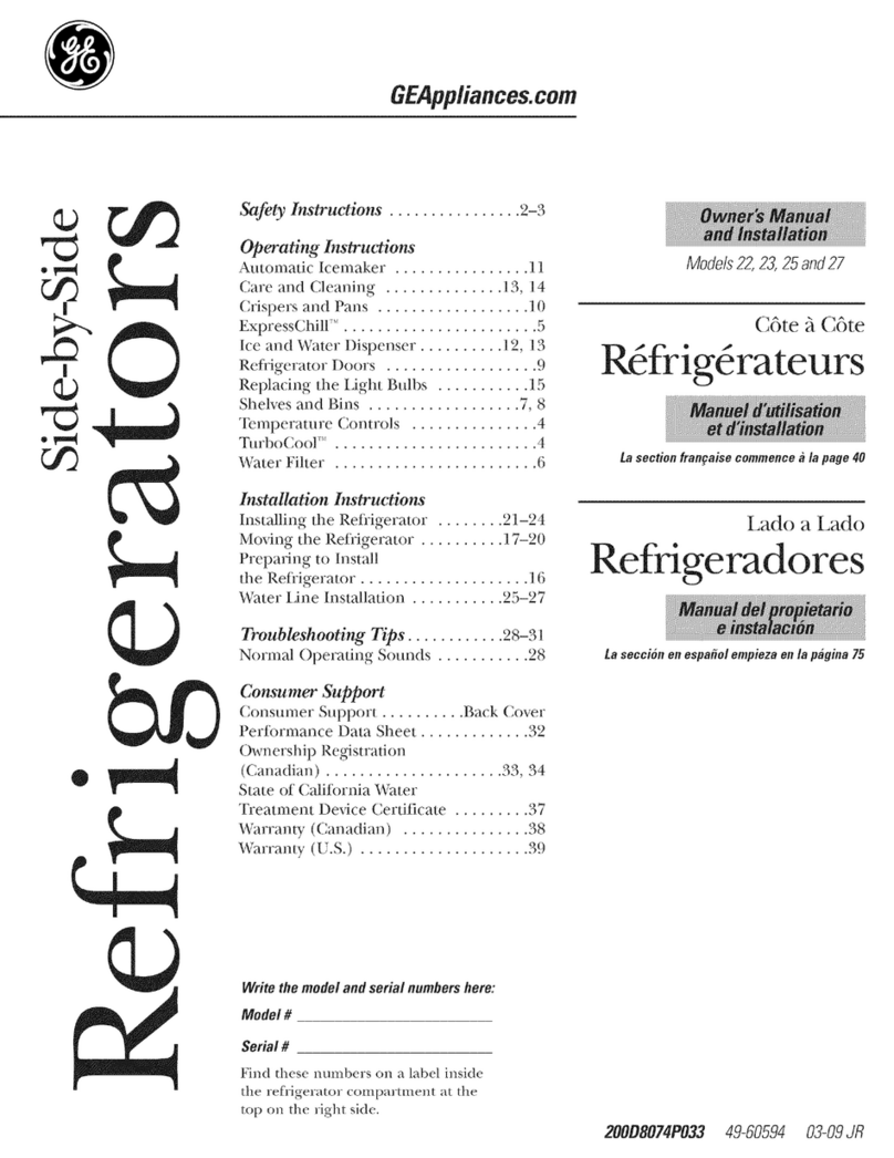 GE GSS25LSWJSS and Safety guide GE GSS25LSWJSS and Safety guide