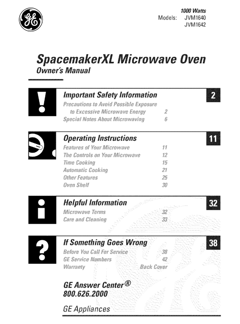 GE SpacemakerXL JVM1642 User manual GE SpacemakerXL JVM1642 User manual